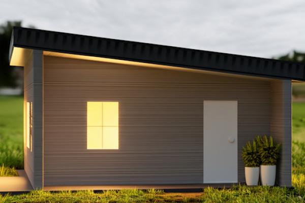 Image of 3D-printed concrete house 